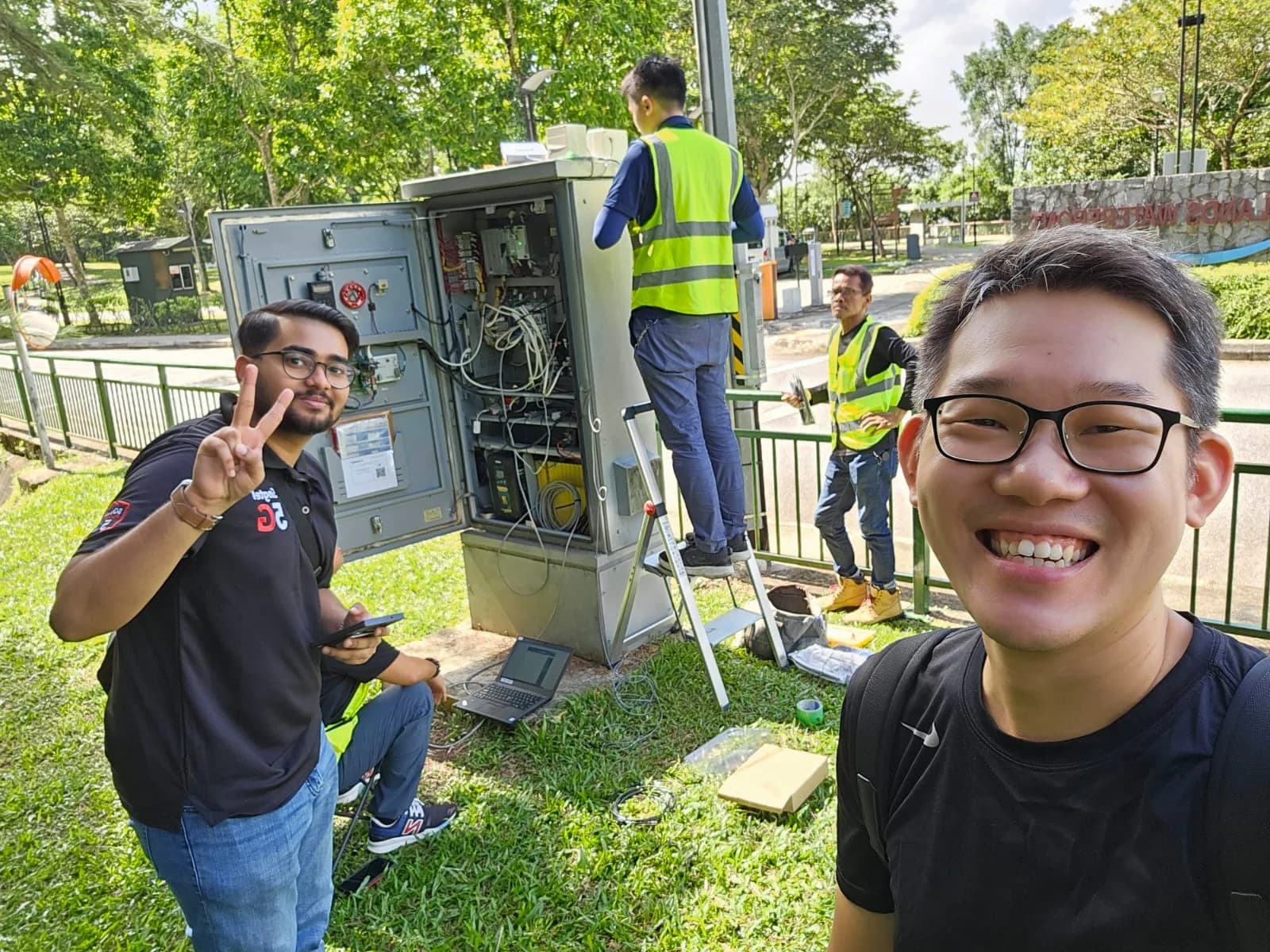 Ashwin with a colleague during an enterprise IoT site visit